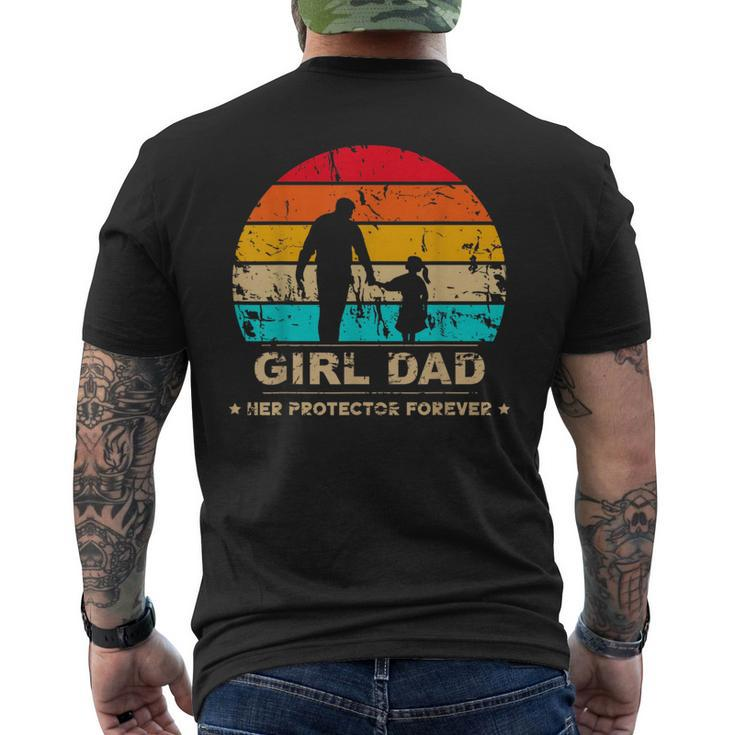 Girl Dad Her Protector Forever Funny Vintage Fathers Day Mens Back Print T-shirt