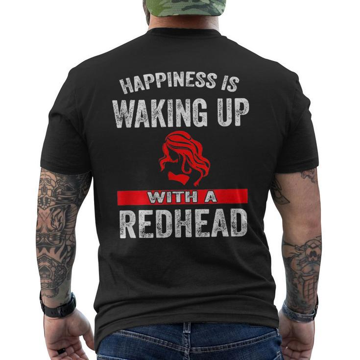 Girl Happiness Is Waking Up With A Redhead Mens Back Print T-shirt