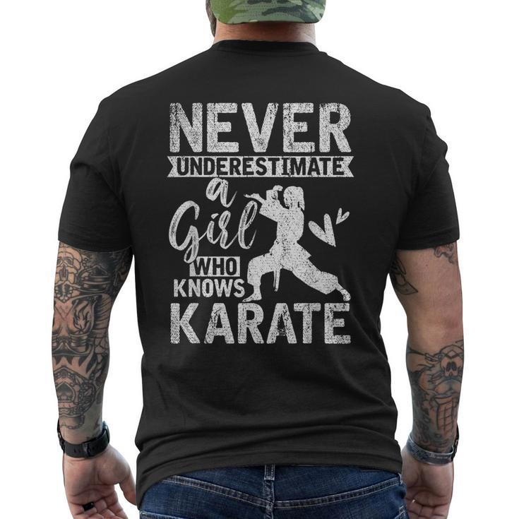 Girls Gift Never Underestimate A Girl Who Knows Karate Karate Funny Gifts Mens Back Print T-shirt