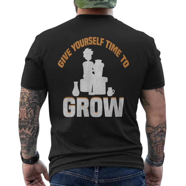 Give Yourself Time To Grow Strong Message  Mens Back Print T-shirt