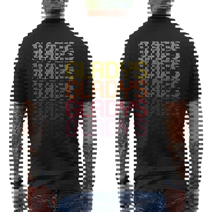 Gladys Retro Wordmark Pattern Vintage Style Men's T-shirt Back Print