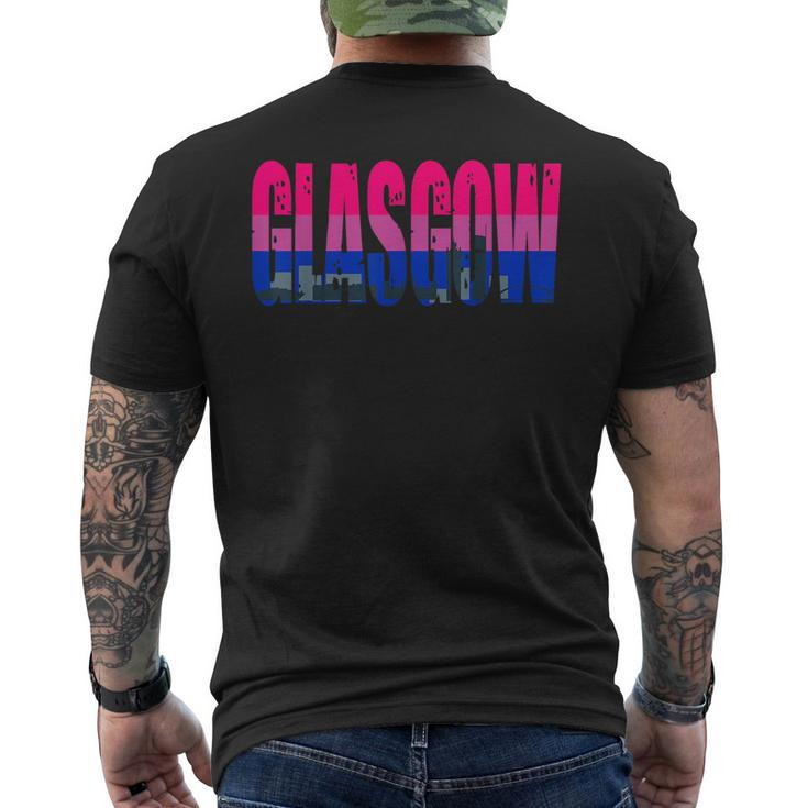 Glasgow Bisexual Flag Pride Support City  Mens Back Print T-shirt