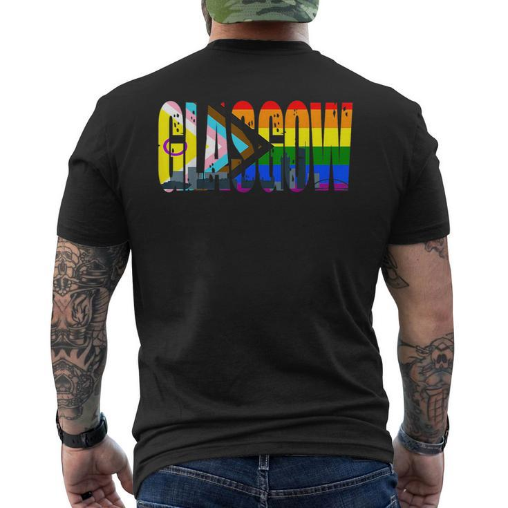 Glasgow Lgbti Flag Pride Support City  Mens Back Print T-shirt