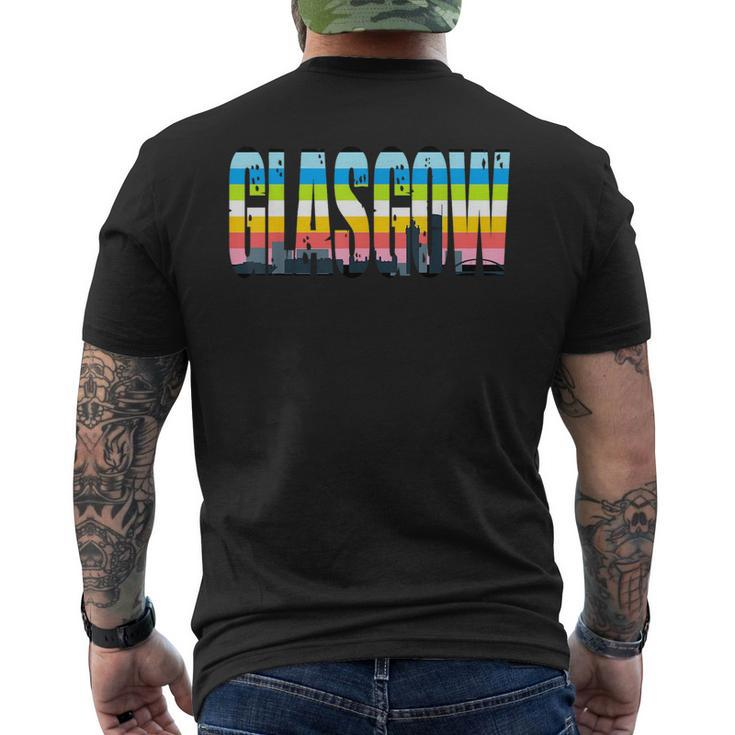 Glasgow Queer Flag Pride Support City  Mens Back Print T-shirt