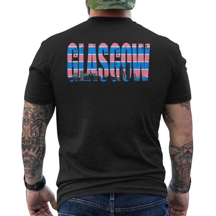 Glasgow Transsexual Flag Pride Support City  Mens Back Print T-shirt