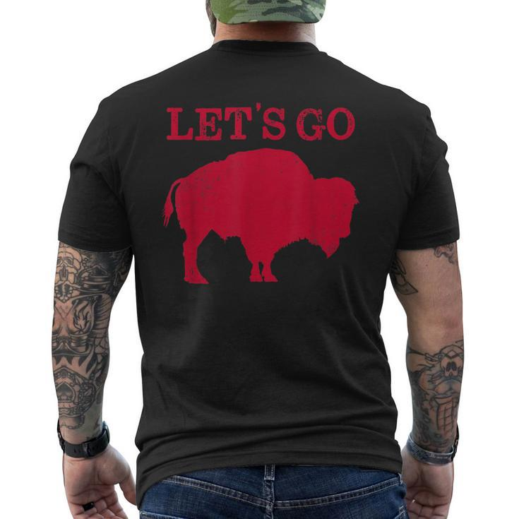 Lets Go Buffalo New York Bflo Wny Vintage Football Men's Back Print T-shirt