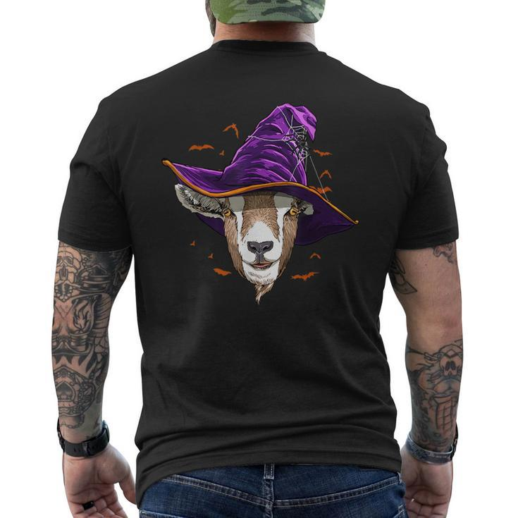 Goat Witch Hat Funny Halloween Goat Lover Whisperer  Mens Back Print T-shirt