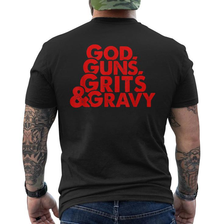God Guns Grits & Gravy Sweet Southern Style Men's T-shirt Back Print