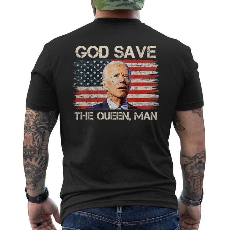 God Save The Queen Man Funny Joe Biden  Men's Crewneck Short Sleeve Back Print T-shirt