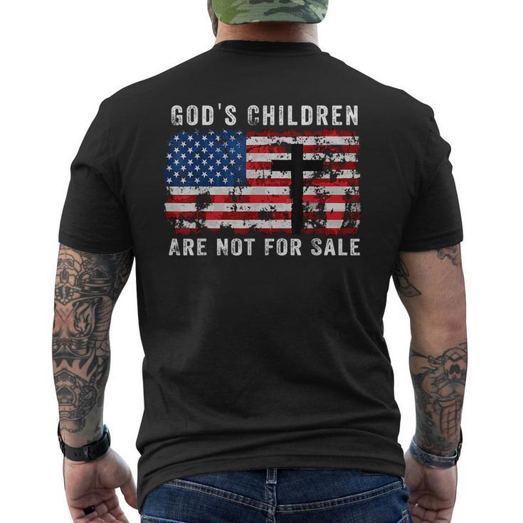 Gods Children Are Not For Sale American Flag Gods Children  Mens Back Print T-shirt