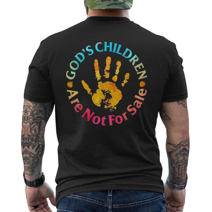 Gods Children Are Not For Sale Hand Prints  Mens Back Print T-shirt