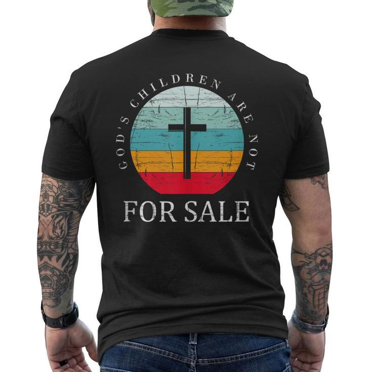 Gods Children Are Not For Sale Jesus Christian America Flag  Mens Back Print T-shirt