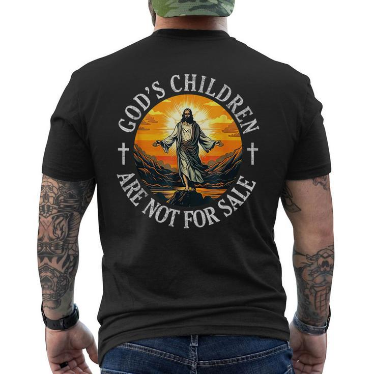 Gods Children Are Not For Sale Us Flag Christian Religion  Mens Back Print T-shirt