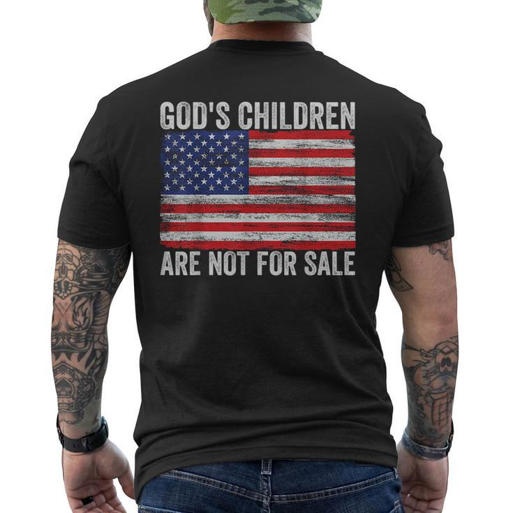 Gods Children Are Not For Sale Us Flag  Mens Back Print T-shirt
