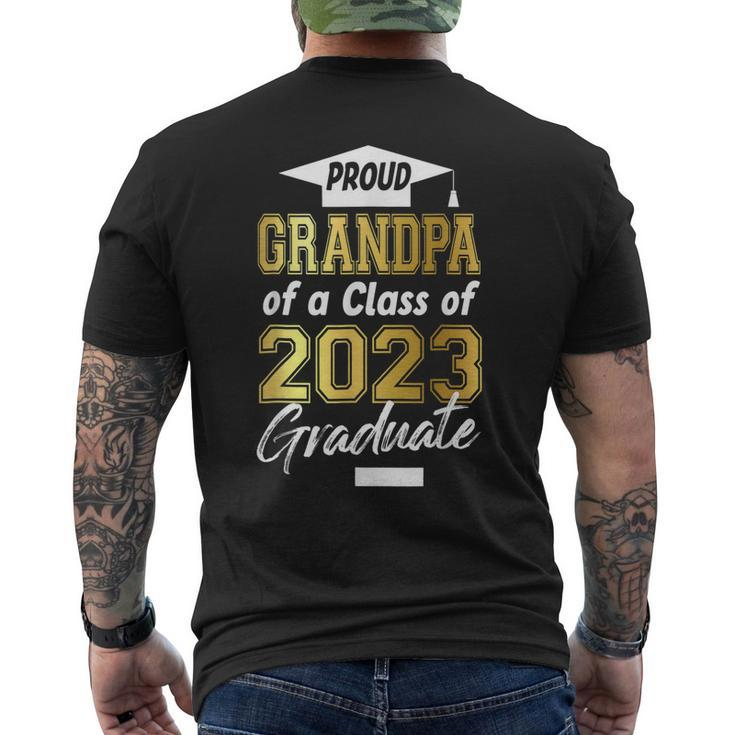 Gold Proud Grandpa Of A Class Of 2023 Graduate Men's Back Print T-shirt