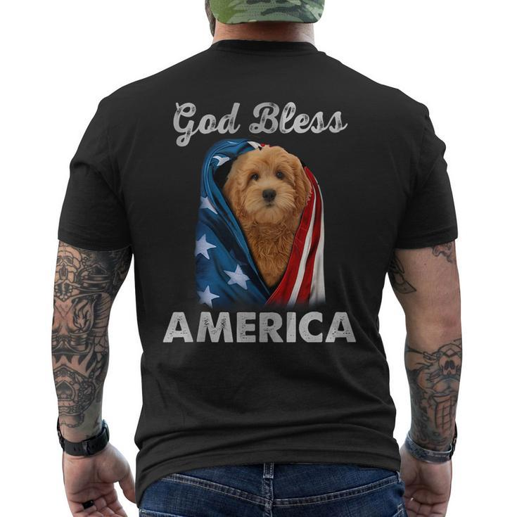 Goldendoodle Dog American Usa Flag 4Th Of July Dog Lover Mens Back Print T-shirt