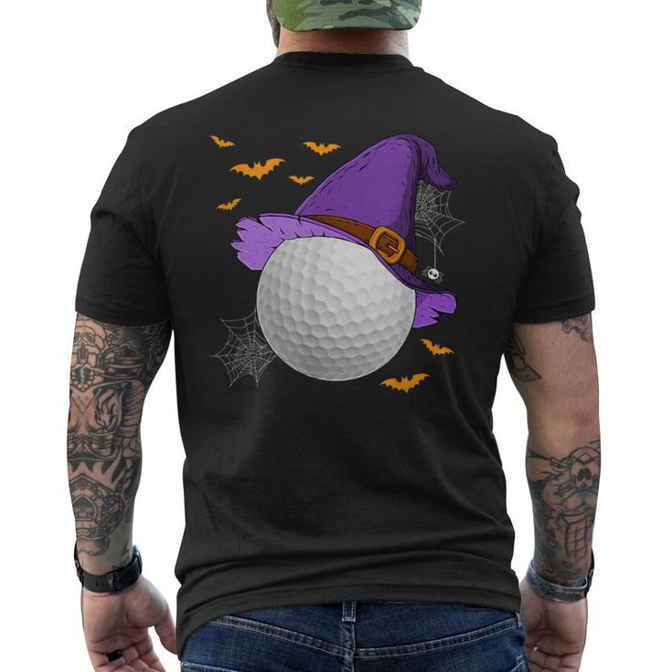Golf Ball Witch Hat Pumpkin Spooky Halloween Costume Men's T-shirt Back Print