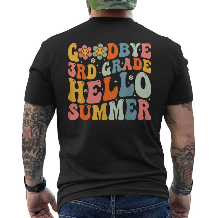 Goodbye 3Rd Grade Hello Summer Groovy Third Grade Graduate  Mens Back Print T-shirt
