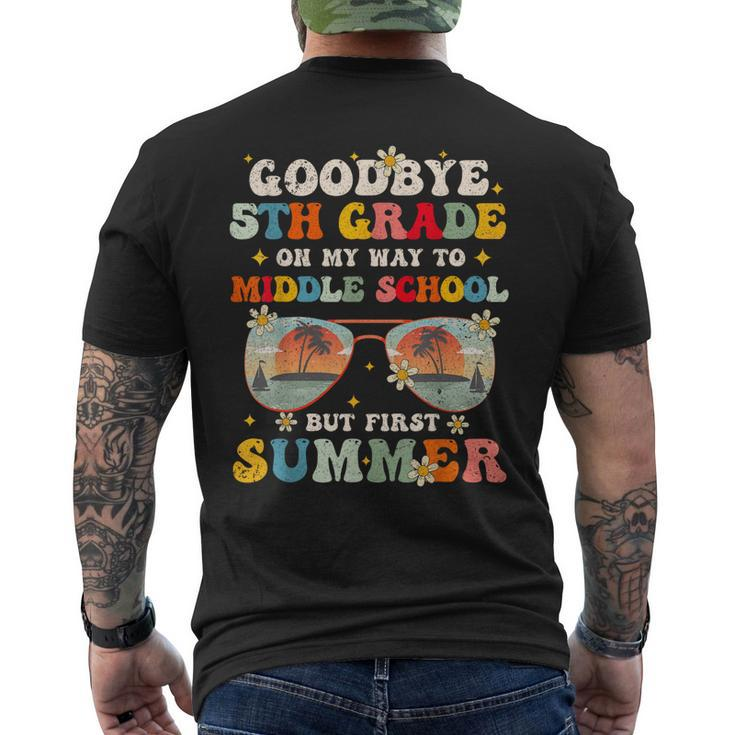 Goodbye 5Th Grade Graduation To Middle School Hello Summer  Mens Back Print T-shirt