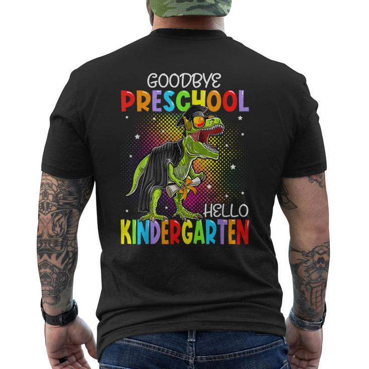 Goodbye Preschool Graduation Dinosaur Hello 1St Grade Men's Back Print T-shirt