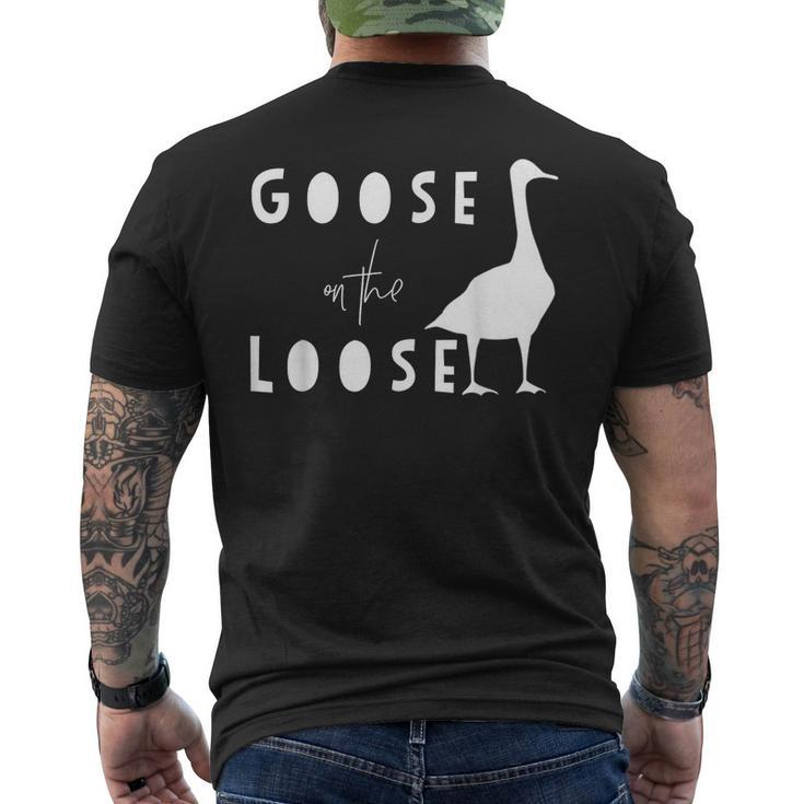 Goose  Funny Goose On The Loose Mens Back Print T-shirt