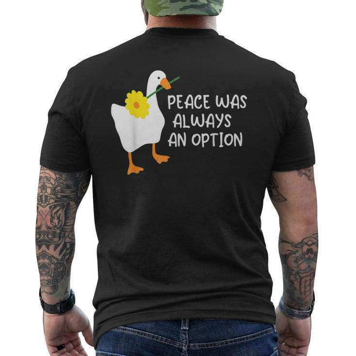 Goose I Choose Peace  Mens Back Print T-shirt