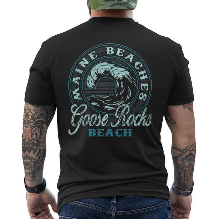 Goose Rocks Beach Retro Wave Circle  Mens Back Print T-shirt