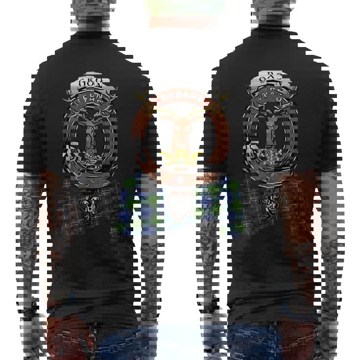 Gordon Scottish Clan Badge & Tartan Mens Back Print T-shirt