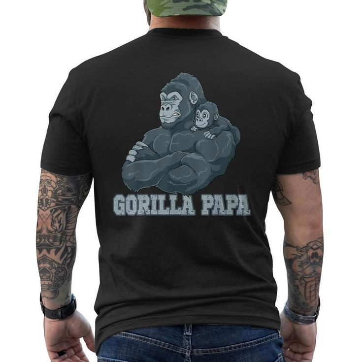 Gorilla Papa Father And Baby Dad Fathers Day Mens Back Print T-shirt