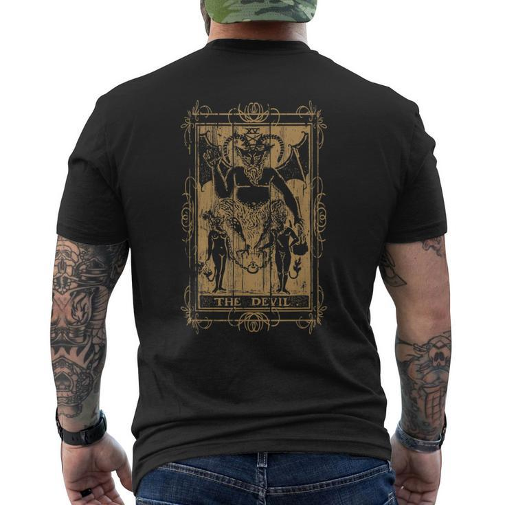 Goth Clothing Tarot Card The Devil Witchy Occult Horror Tarot Men's T-shirt Back Print