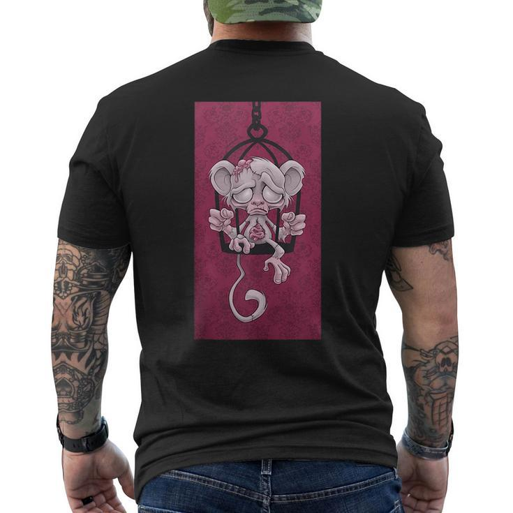 Gothic Chimpanzee Monkey Ape Sad Horror Alt  Mens Back Print T-shirt