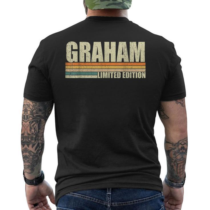 Graham Name Personalized Retro Vintage Birthday Men's Back Print T-shirt