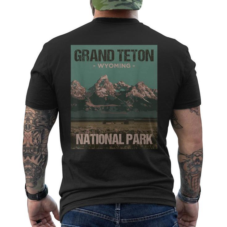 Grand Teton National Park Wyoming Poster Men's T-shirt Back Print