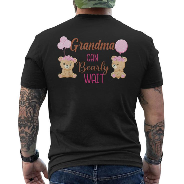 Grandma Can Bearly Wait Bear Gender Neutral Girl Baby Shower  Mens Back Print T-shirt