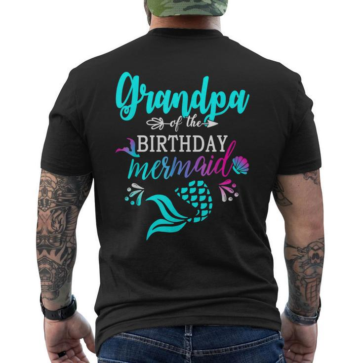 Grandpa Of The Birthday Mermaid Matching Mermaid Grandfather Men's Back Print T-shirt