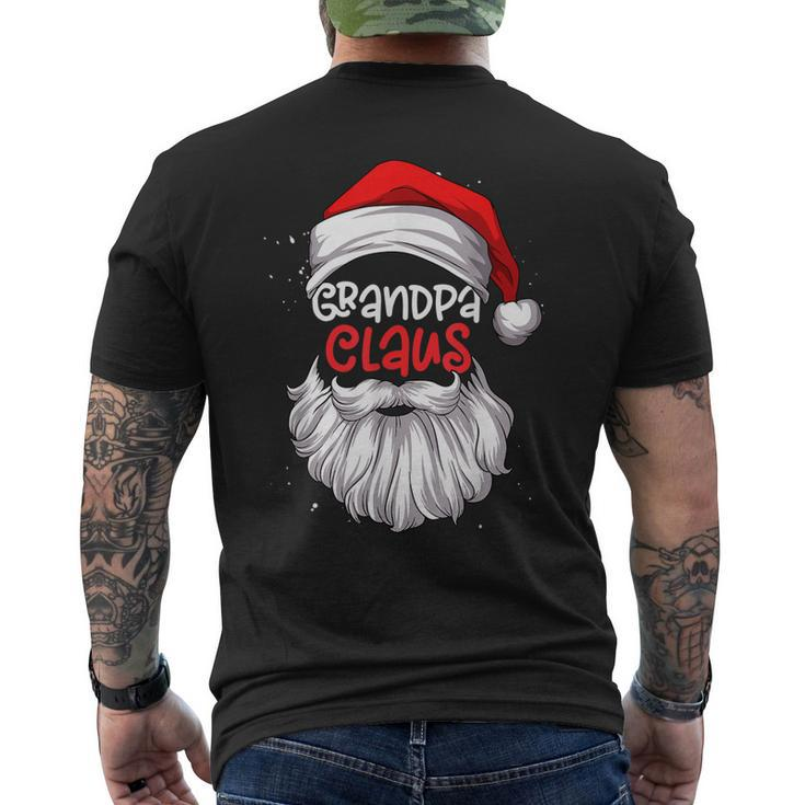 Grandpa Claus Hat Santa Beard Matching Family Pajama Men's Back Print T-shirt
