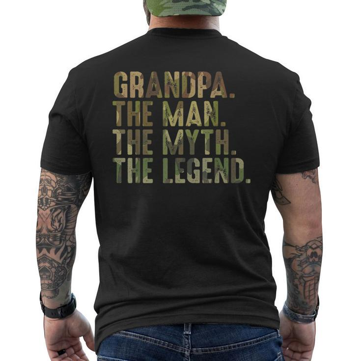 Grandpa  From Grandchildren Men Grandpa Myth Legend  Mens Back Print T-shirt