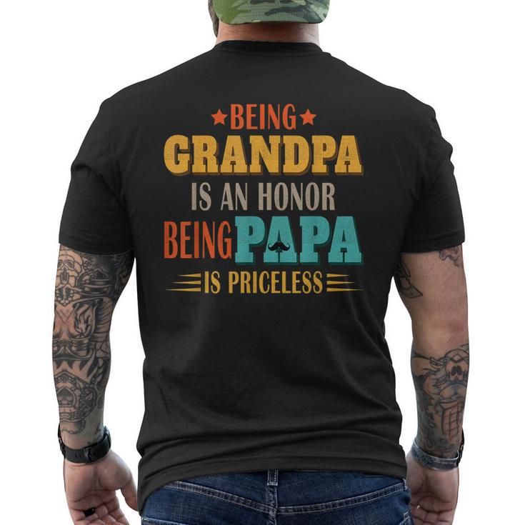 Being Grandpa Is An Honor Being Papa Is Priceless Dad Men's Back Print T-shirt