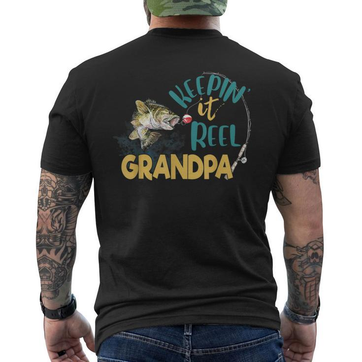 Grandpa Keeping It Reel Fishing  - Father Day Gift  Mens Back Print T-shirt