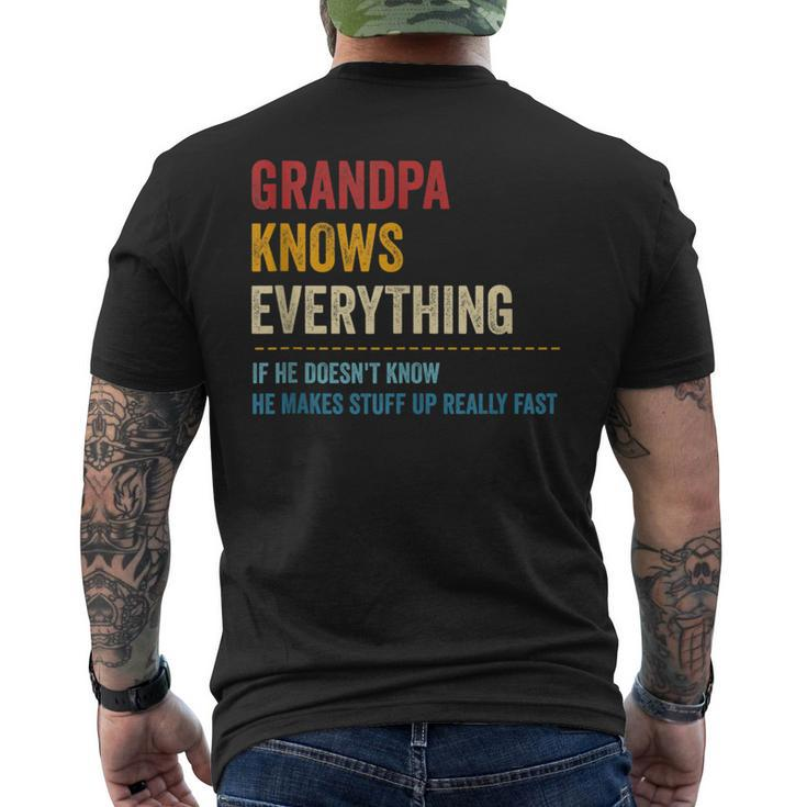 Grandpa Know Everything - Grandpa Dad Fathers Day  Mens Back Print T-shirt