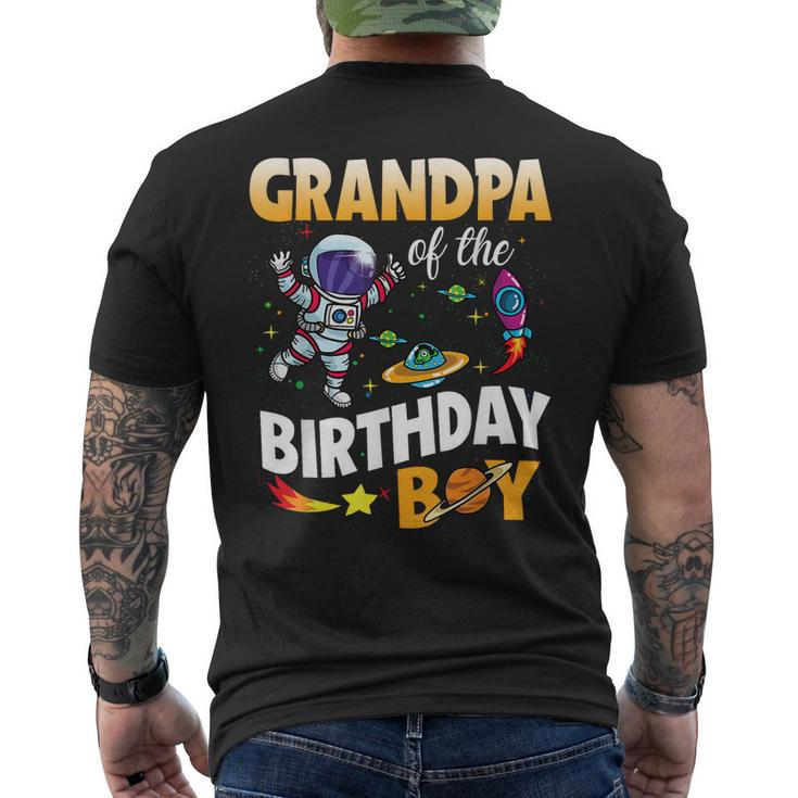 Grandpa Of The Birthday Boy Space Astronaut Birthday Family  Mens Back Print T-shirt