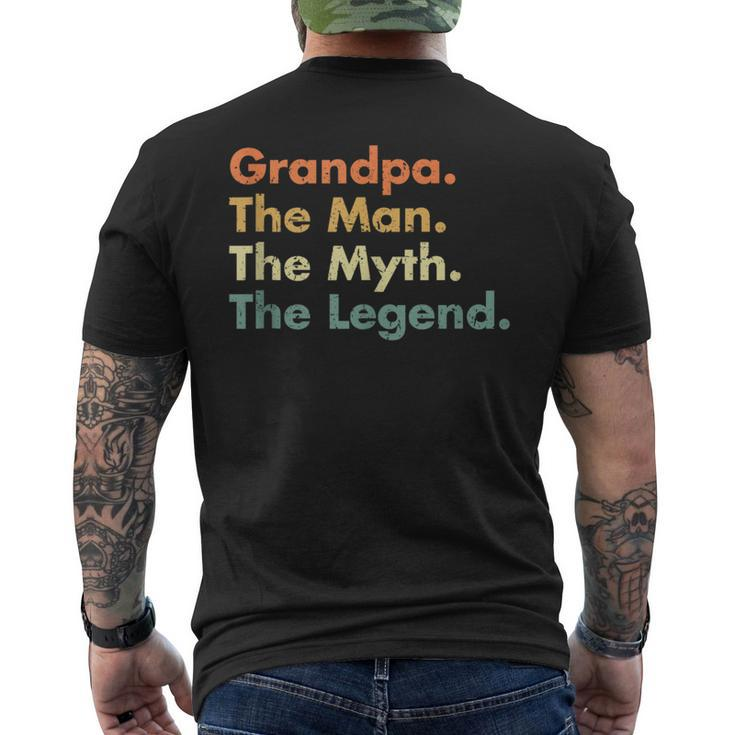 Grandpa The Man The Myth The Legend Father Dad Uncle Gift  Mens Back Print T-shirt