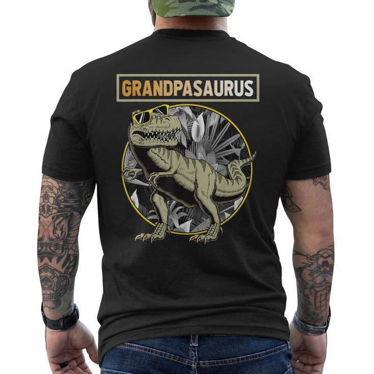 Grandpasaurus Grandpa Dinosaur Fathers Day Men's Back Print T-shirt