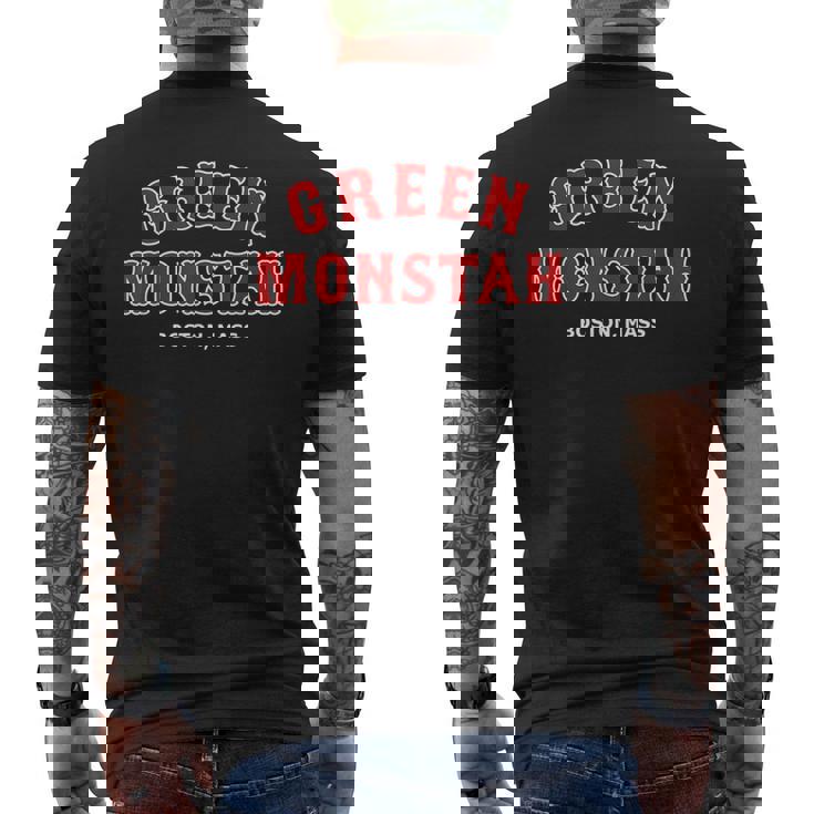 Green Monstah Funny Boston Mass New England Sports Gift Boston Funny Gifts Mens Back Print T-shirt