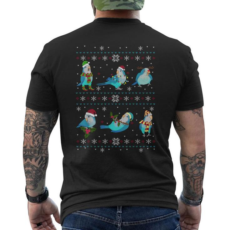 Green Quaker Ugly Christmas Sweater Parrot Owner Birb Men's T-shirt Back Print