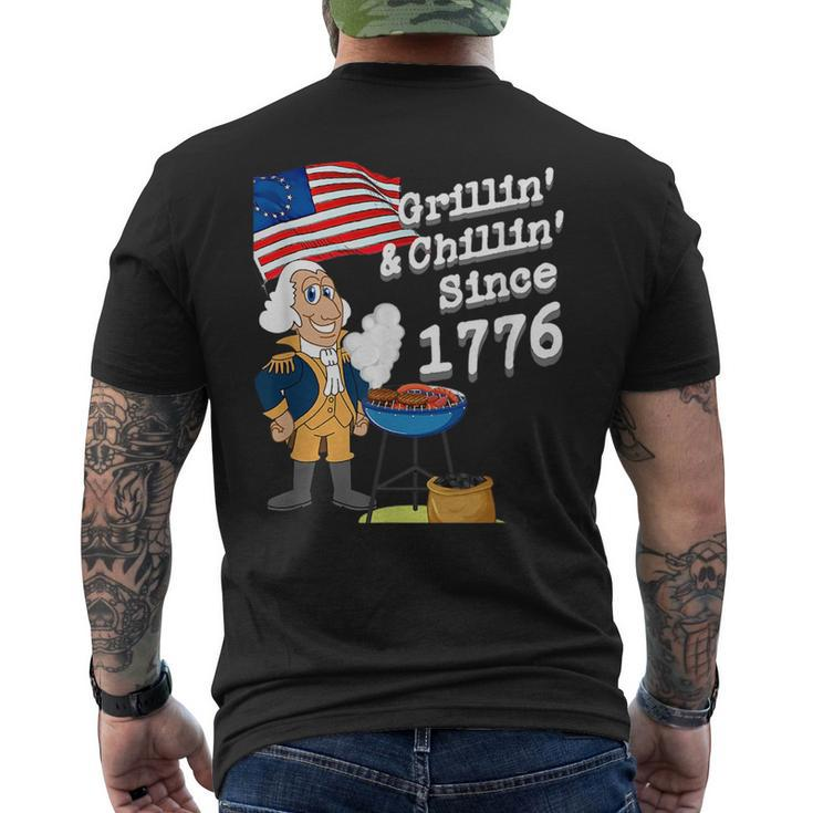 Grillin & Chillin Since 1776  4Th Of July   Mens Back Print T-shirt