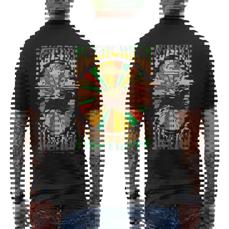 Groovy Hippie Style Mceachron Elementary Mustangs  Mens Back Print T-shirt