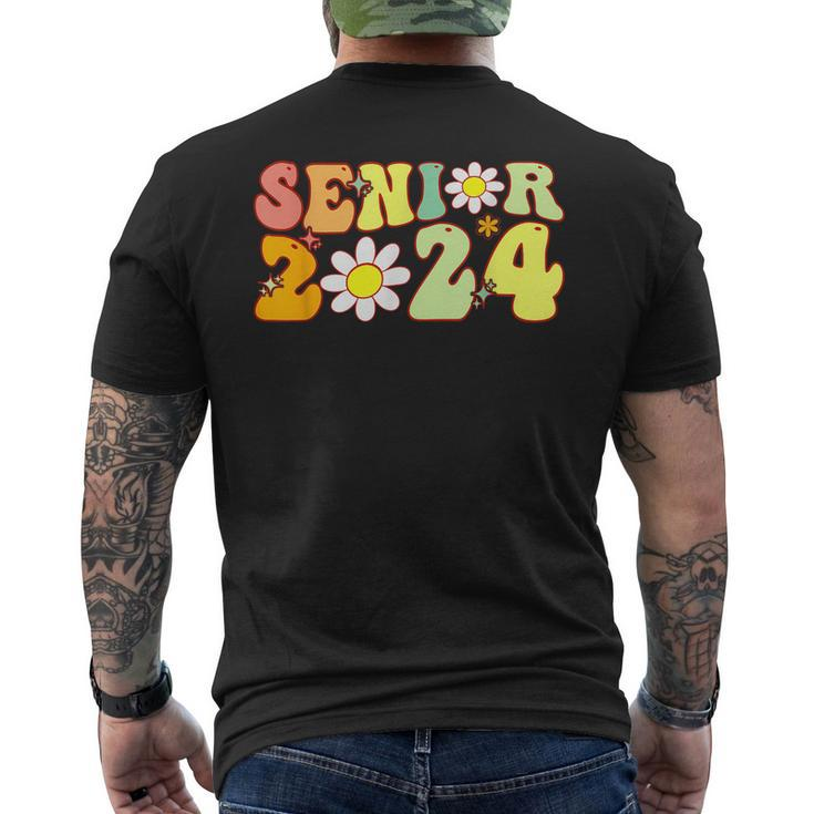 Groovy Senior 2024 Back To School Graduation Class Of 2024  Mens Back Print T-shirt