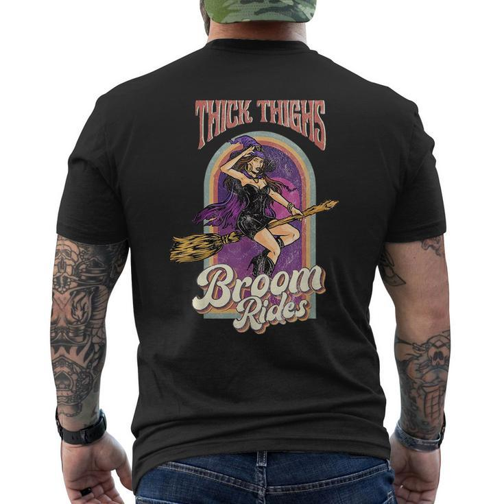 Groovy Thick Thighs Witch Vibes Witch Tarot Halloween Girls Tarot Funny Gifts Mens Back Print T-shirt