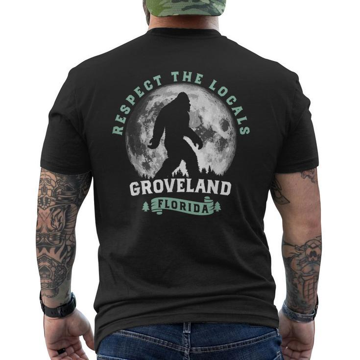 Groveland Florida Respect The Locals Bigfoot Swamp Ape Men's T-shirt Back Print